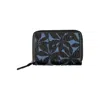 Desigual Floral-pattern Denim-detail Wallet In Black