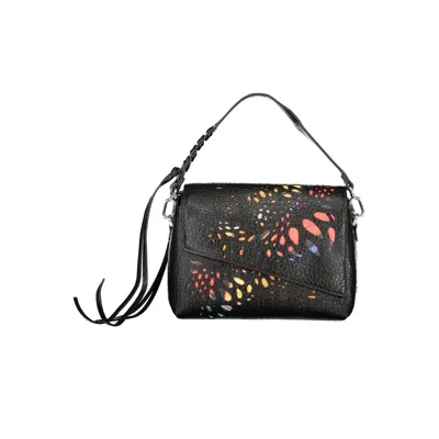 Desigual Medium Cut-out Whipstitch-trim Tote Bag In Black