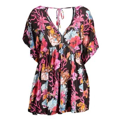 Desigual Black Viscose Women Dress In Multi