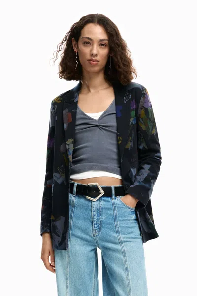 Desigual Blazer Collage In Black