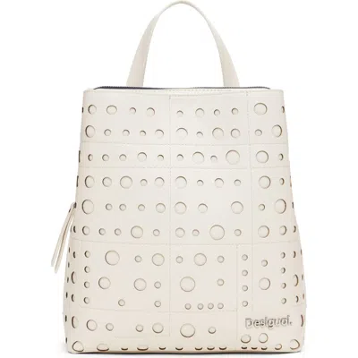 Desigual Bloomer Faux Leather Backpack In White