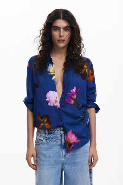 Desigual 花柄シャツ In Blue