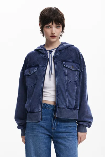 Desigual デニムプリントのスウェットシャツ In Blue