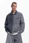 Desigual Men's Structured Striped Jacket In Blue