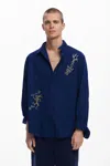 Desigual エスニック刺繍のシャツ In Blue