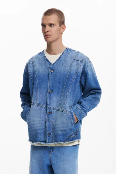 Desigual デニムパッチワークジャケット In Blue
