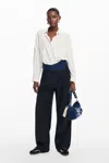 Desigual Tailored Combined Trousers In Blue