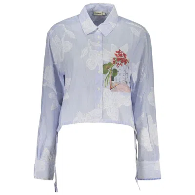 Desigual Blue Cotton Pattern Shirt
