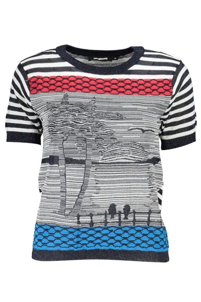 Desigual Blue Cotton Women Sweater In Multi