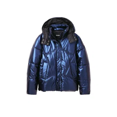Desigual Polyamide Jackets & Women's Coat In Blue