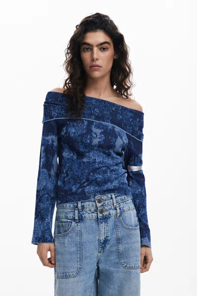 DESIGUAL BOAT NECK SWEATER