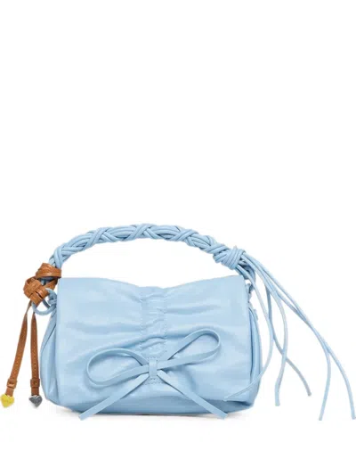 Desigual Bow-detail Braided-handle Handbag In Blue