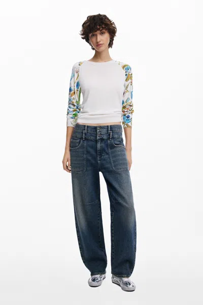 Desigual Boyfriend Jeans In Blue