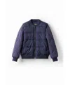 Desigual Boys's Quilted Bomber Jacket In Blue