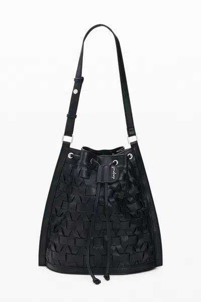 Desigual Braided Backpack In Black