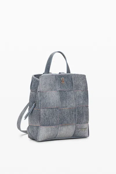 Desigual Braided Backpack M In Blue