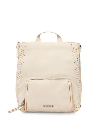 Desigual Braided-panel Backpack In Neutral
