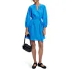 Desigual Broderie Anglaise Belted Shirtdress In Blue