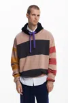 Desigual ワイドストライプのスウェットシャツ In Brown
