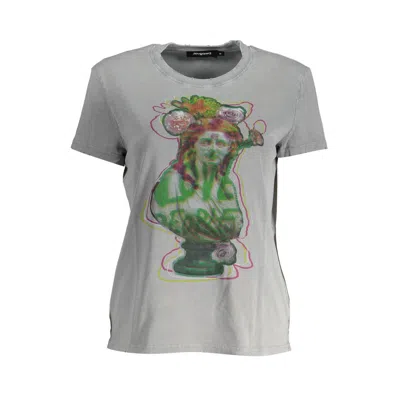 DESIGUAL BROWN COTTON WOMEN TOP
