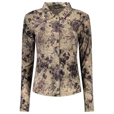 Desigual Brown Polyester Women's Shirt In Multi