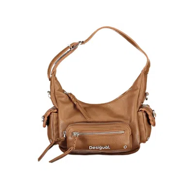 Desigual Brown Polyethylene Handbag In Black