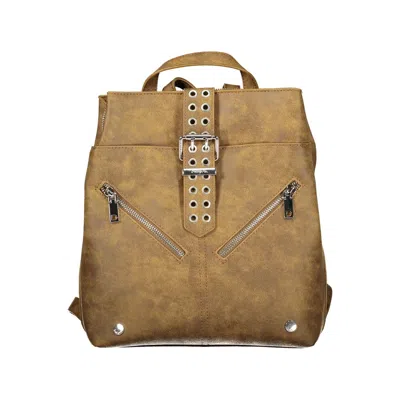 Desigual Brown Polyurethane Women's Backpack For Trendy Adventures