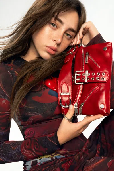 Desigual Buckle Bag Leather Effect In Red