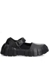 Desigual Buckle-strap Chunky Sole Ballet Flats In Black