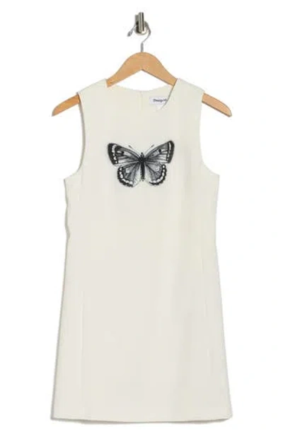 Desigual Butterfly Print Sleeveless Dress In White