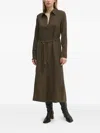 Desigual Button-down Belted Midi Shirt Dress In Green