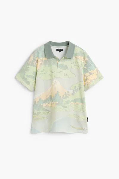 Desigual Camisa Estampada De Algodão Orgânico In Green