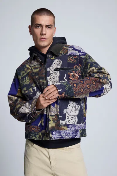 Desigual Camouflage Printed Jacket In Multi