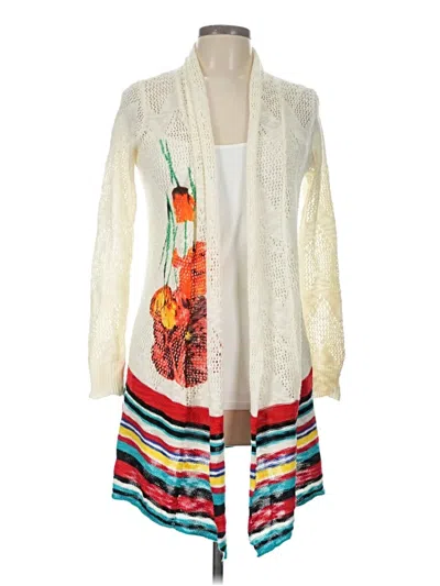 Pre-owned Desigual Cardigan Sweater In White