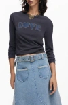 Desigual I Love  T-shirt In Black