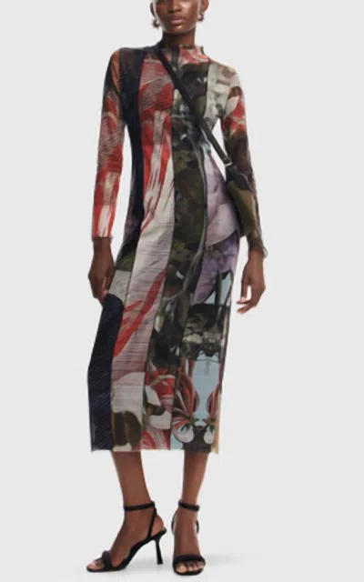 Desigual Carson Contrast Print Dress In Multicolor