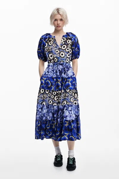 Desigual Cell Dress M. Christian Lacroix In Blue