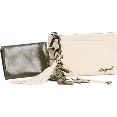 Desigual Charms Faux Leather Coin Purse Set In White
