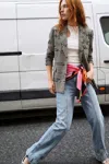 Desigual Checkered Lettering Blazer In Multi