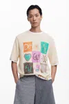 Desigual Checkered T-shirt In White
