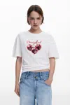 Desigual Cotton Graphic T-shirt In White