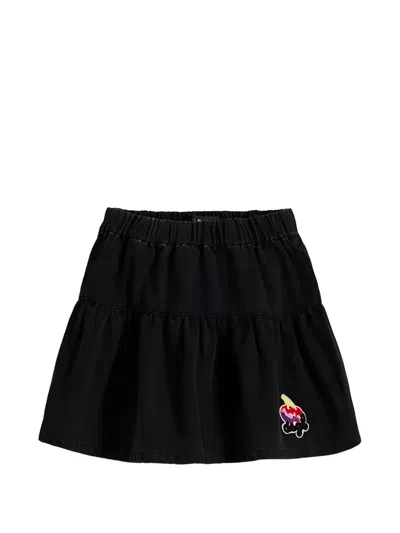 Desigual Kids' Cherry-patch Tiered Skirt In Black