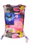 Desigual Graphic-print Top In Blue