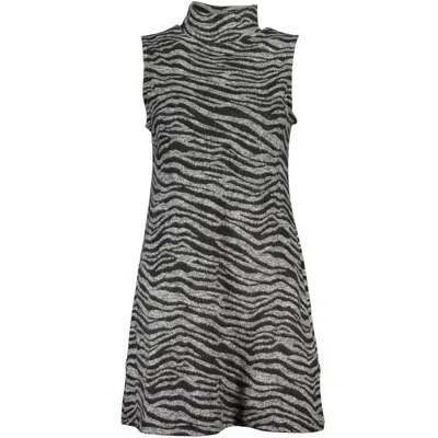 Desigual Zebra Knit Mini Dress In Black