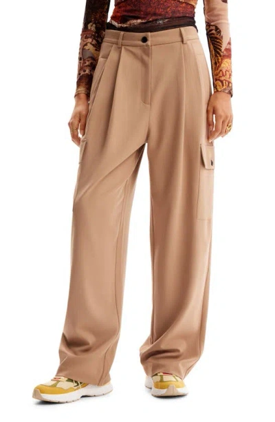 Desigual Christian Lacroix Cargo Pants In Brown