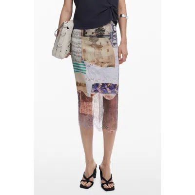 Desigual Collage 2-in-1 T-shirt & Slipdress Set In Multi