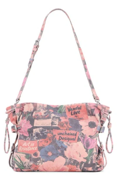 Desigual Collage Denim Tote In Multi