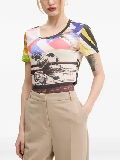 Desigual Collage Graphic-print T-shirt In Neutral