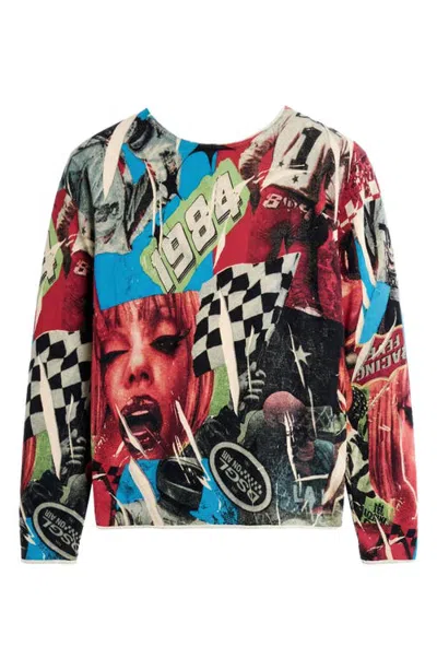 Desigual Collage Print Graphic Sweatshirt In Dark Grey