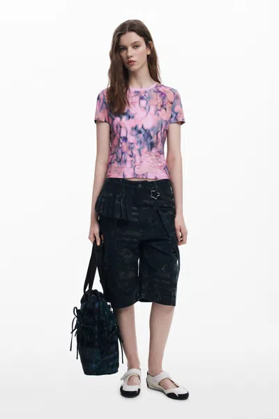 DESIGUAL 花柄のCOLLINA STRADA Tシャツ